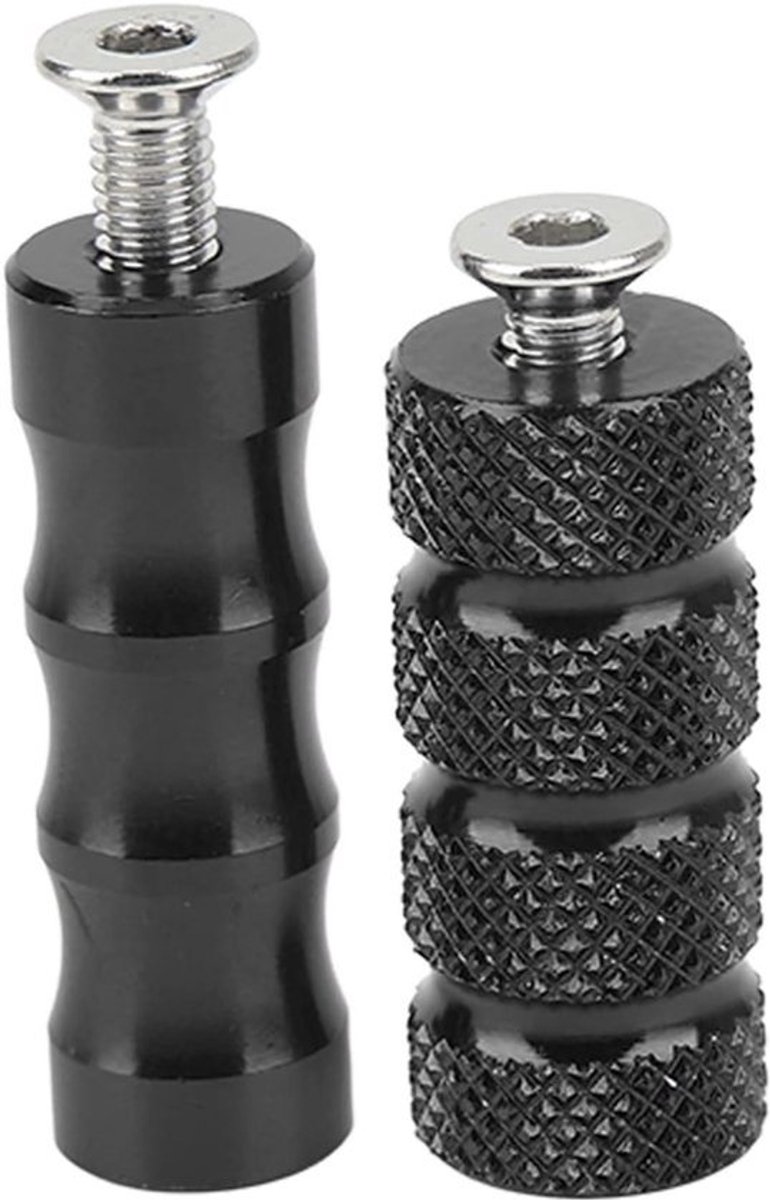2 Paar Gekartelde Shifter Peg Anti-Slip Versnellingspook Remhendel Voetsteunen Pedaal 6mm Gat Front Voetsteunen Voor Montage Bouten Moto(Zwart)