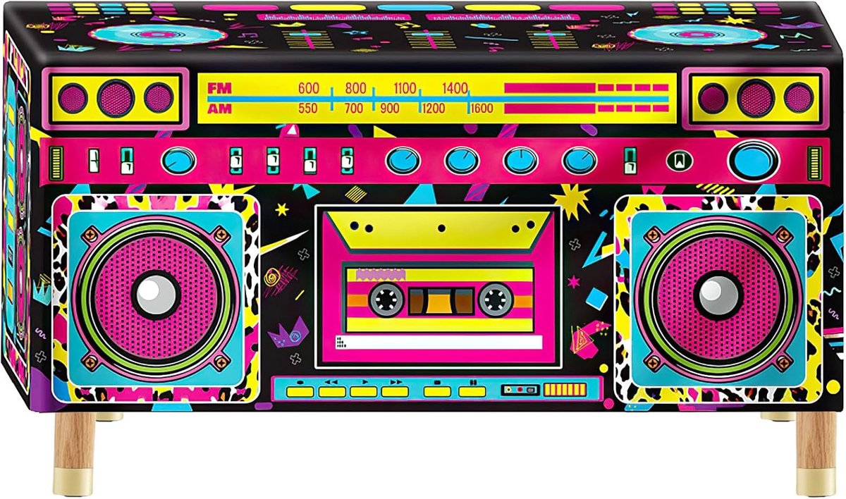 Lzwintrading - Tafelkleed 80 jaar - Tafellaken - 80s-Party Tafelkleden – Rechthoekig - 80s 90s-Hip-Hop Tafeldecoratie voor Retro Rock Punk Disco - Verjaardagsfeest Accessoires - 183 x 76 CM