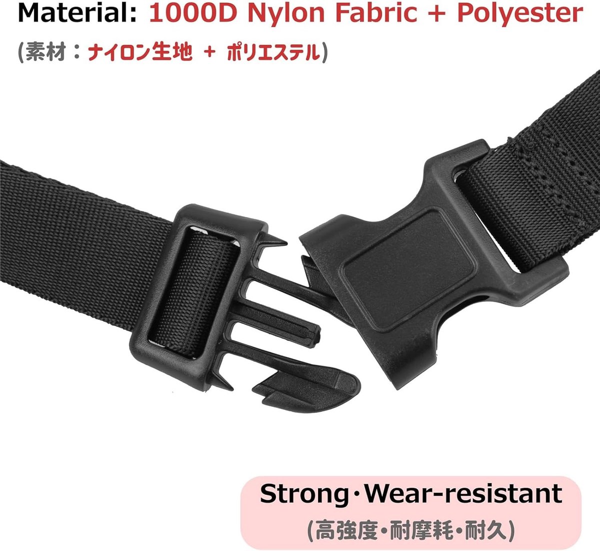Verstelbare 25mm Zwarte Nylon Kofferband met Buckles, Antislip Bagagestraps voor Veilig Sluiten van Koffers, 4 Stuks, Ideaal voor Reizen en Vakanties