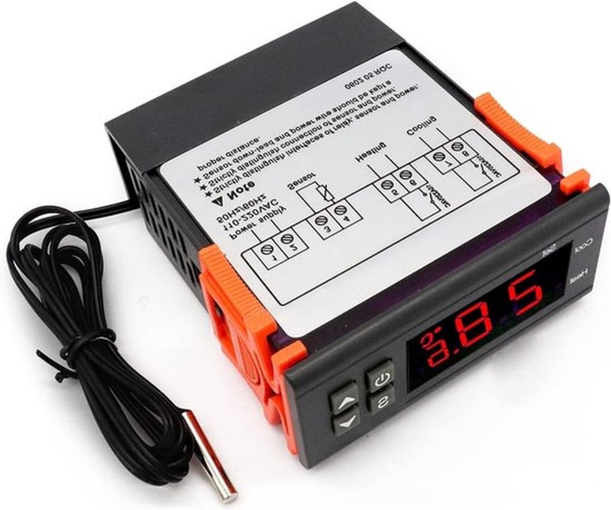 Digitale Thermostaat 10A Relais Temperatuurregelaar met Sensor -50 ℃ ~ 99 ℃ Temperatuurregelaar - 110-220v