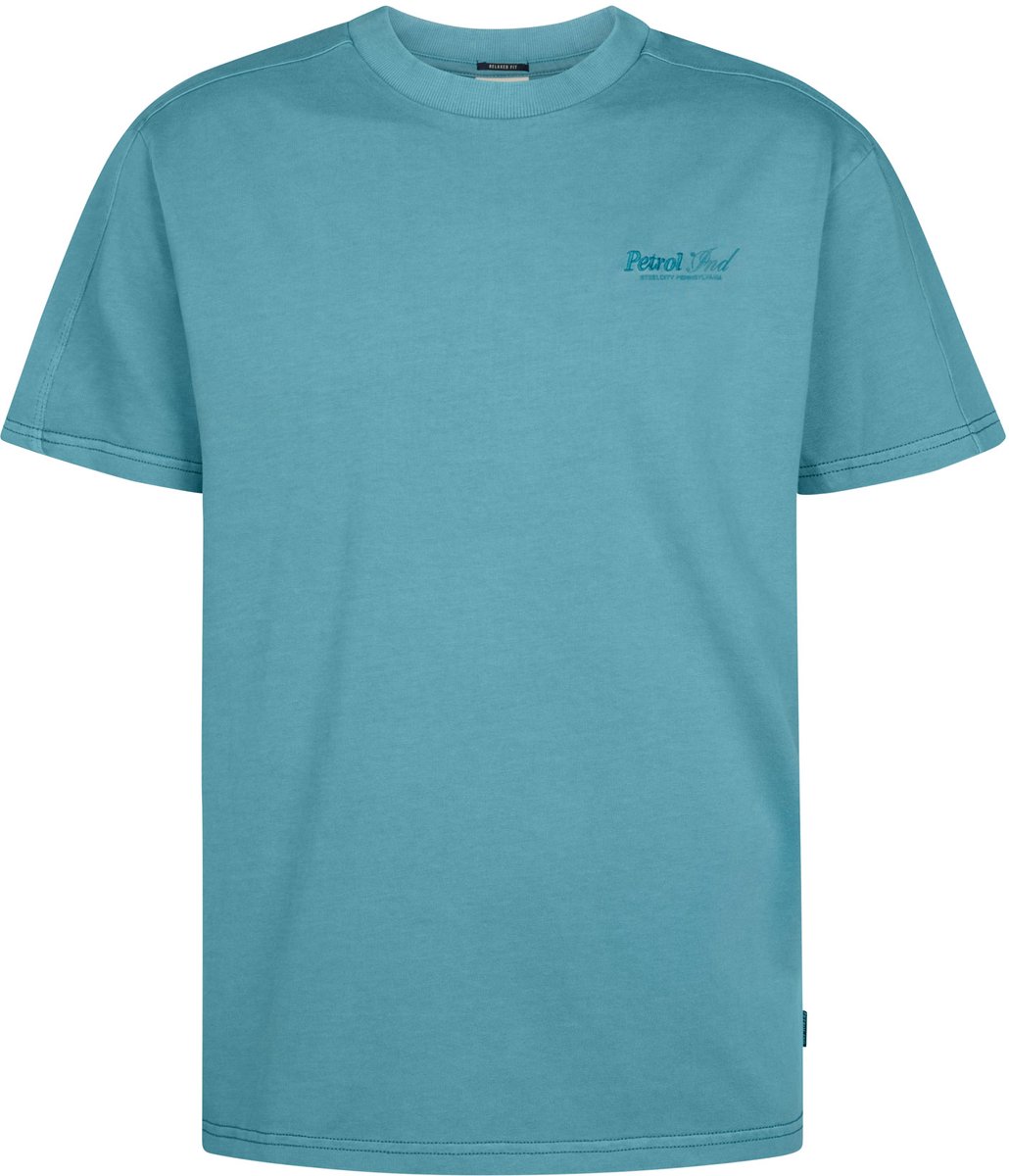 Petrol Industries - Heren Logo T-shirt tanner - Blauw - Maat L