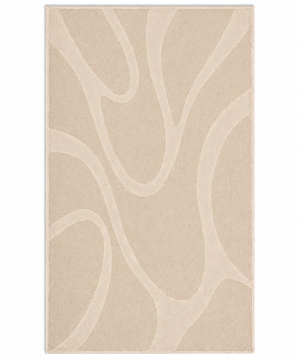 Funnies Strandlaken XXL 100x200 cm - Waves Cream - 500 gram/m2 Dik - Strandhanddoek Volwassenen - Sneldrogend en Zacht Katoen - Luxe Badlaken - Badhanddoek - Velours