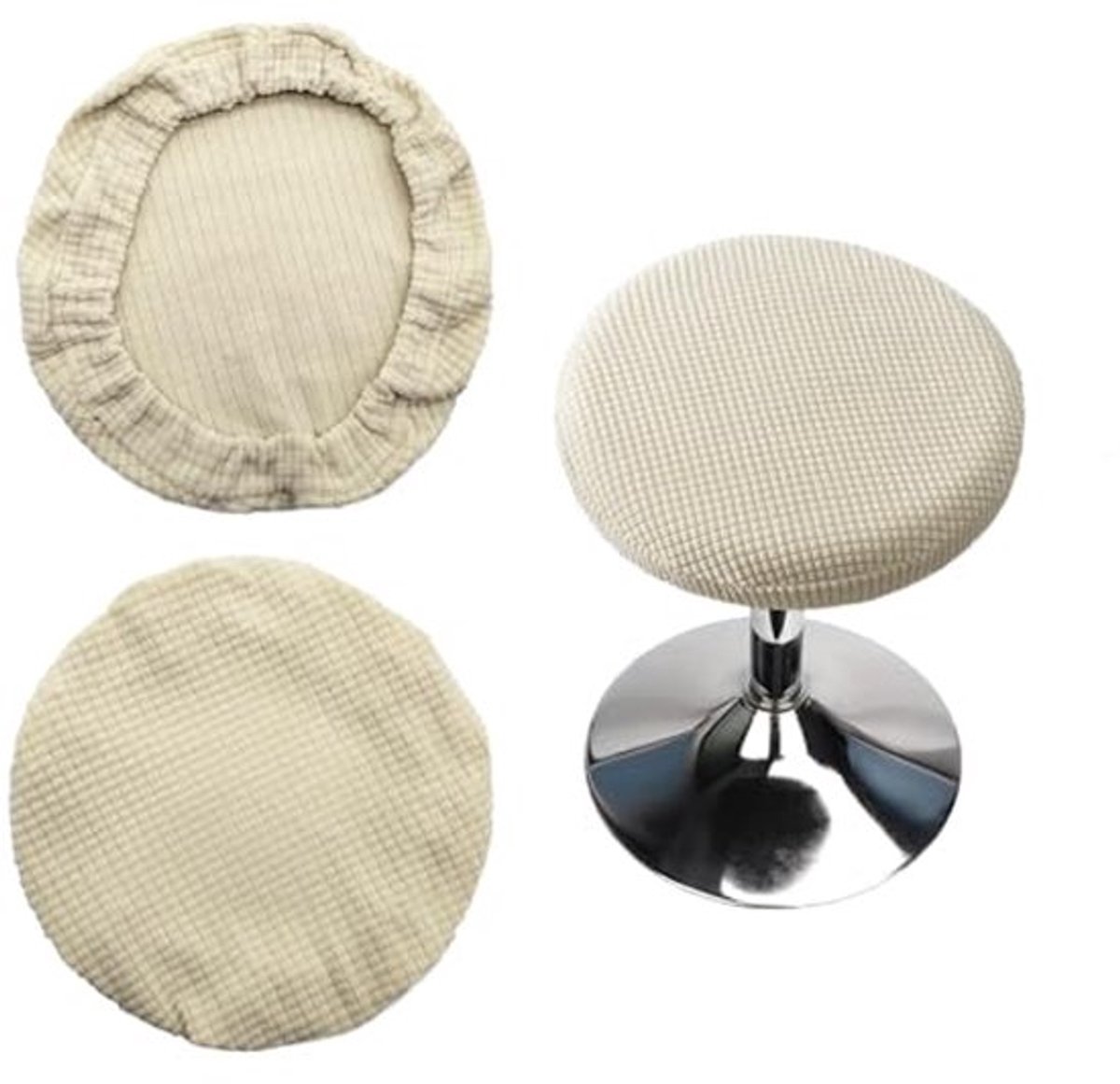 2 stuks ronde polyester stretch krukovertrek bar ronde kruk overtrek met elastische bodem wasbaar stofdicht kruk ronde overtrek flexibel rekbaar voor 25-29 cm diameter ronde kruk praktisch
