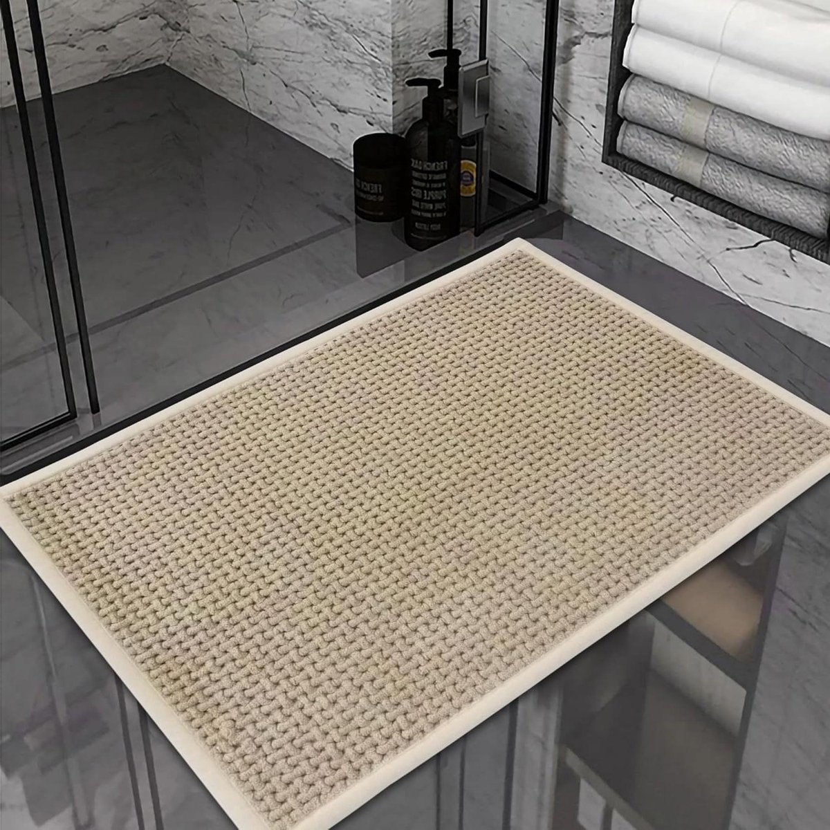 Badkamermat - Antislip Tapis - Voorkom Natte Vloer - Super Absorberend - 40x60 cm - Beige