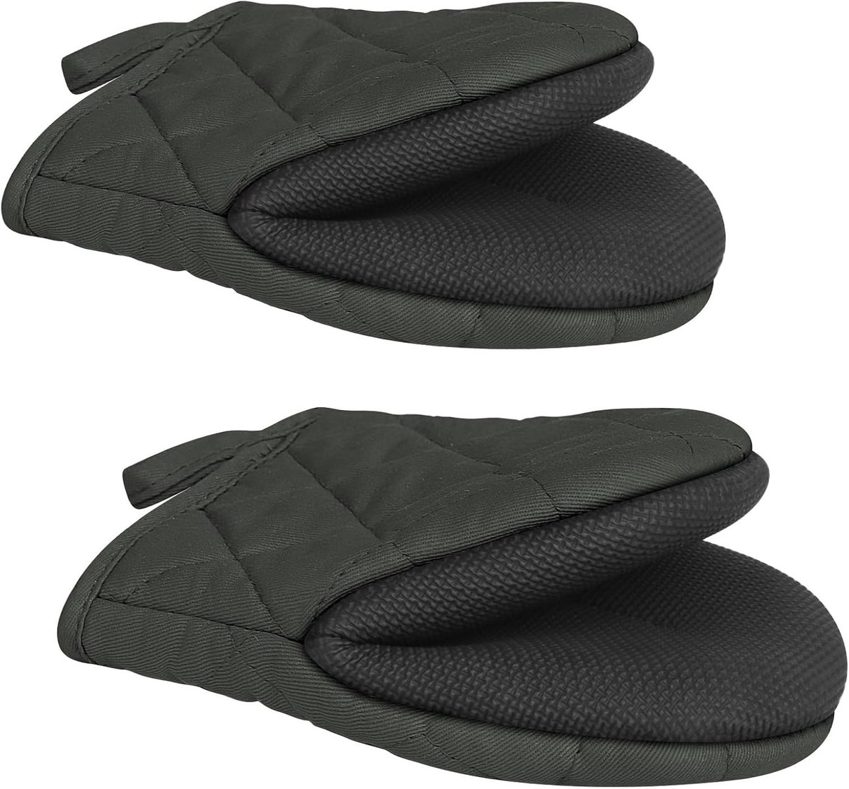 1 paar korte ovenwanten, hittebestendige siliconen keuken-mini-ovenwanten voor 500 graden, antislip handgrepen en handschoenen om op te hangen, bakken, grillen, grillen