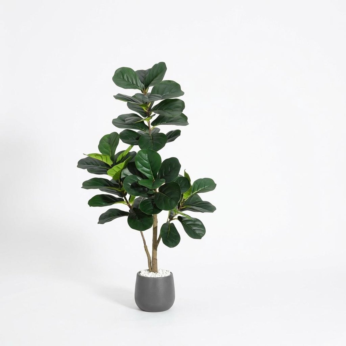 120cm Kunst vijgenbladboom - natuurgetrouwe kunst Ficus Lyrata met plantenpot - staande kunstplanten voor binnen decoratie thuis kantoor woonkamer - cadeau voor huisvesting