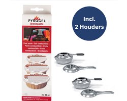 Pyrogel Brandpasta + Brandpastahouders - 3 Brandpasta Kuipjes - Incl. 2 Houders
