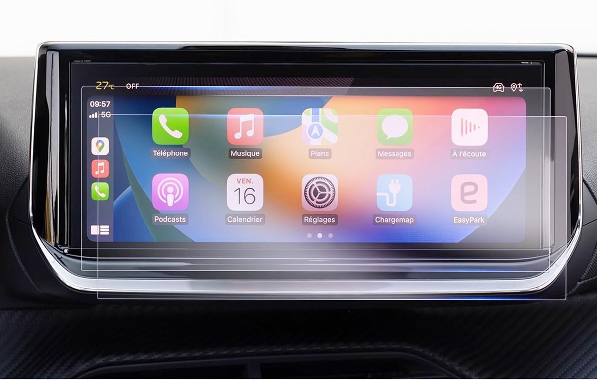 10 Inch Navigatie Beschermfolie voor Peugeot 208 en e-2008 (2008-2026) - Nano Screen Protector, Schokbestendig, 6H Hardheid