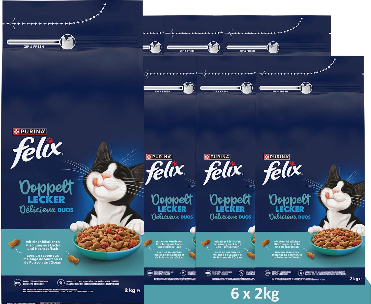 Felix FELIX Dubbel Lekker Vis Droogvoer (6 x 2kg)