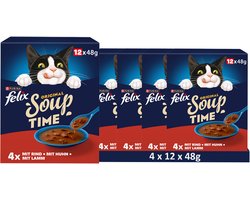 FELIX Soup, verpakking van 12 stuks: een verscheidenheid aan smaken van het platteland (4 x 12 x 48g)