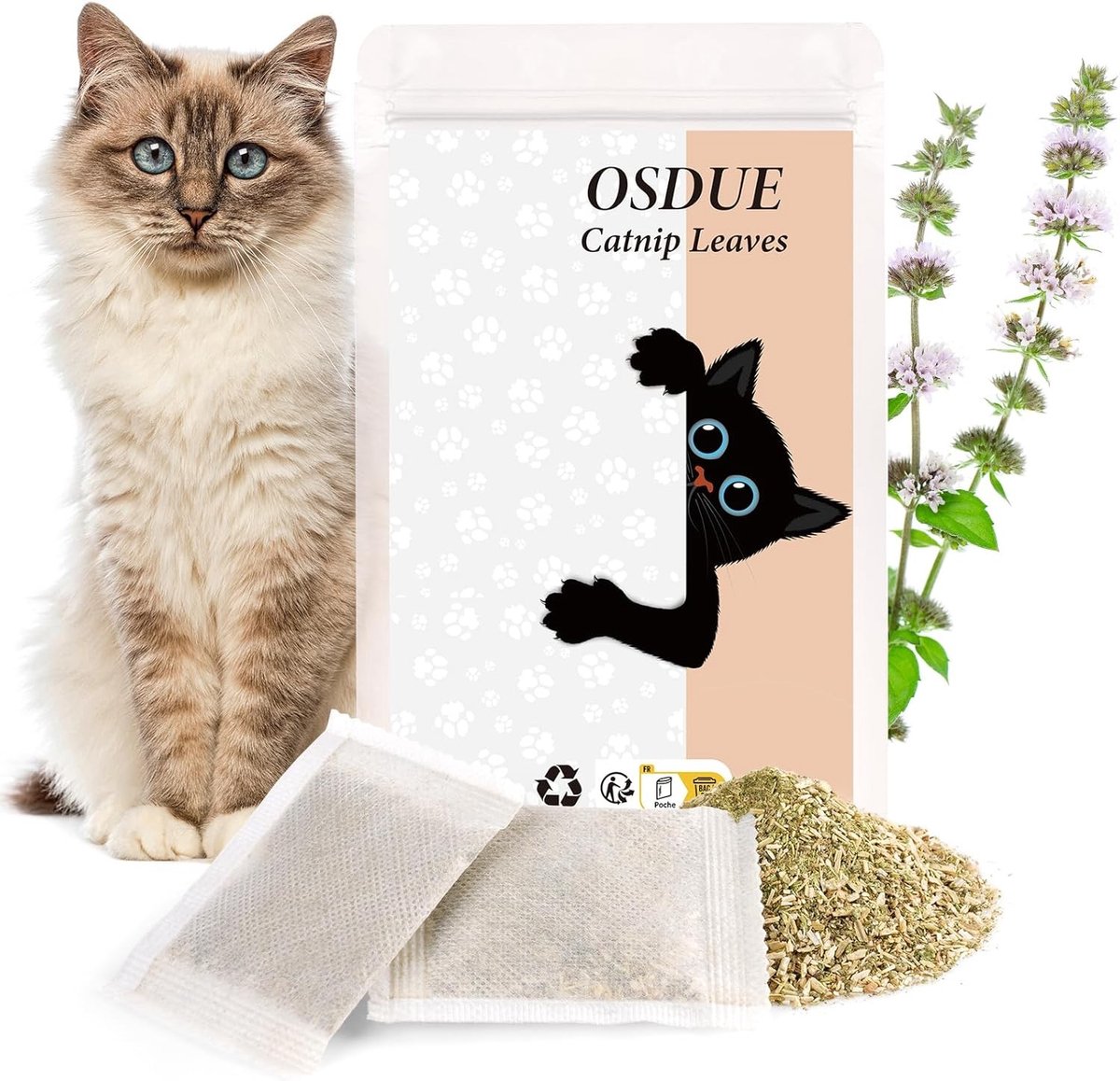Natuurlijke Kattenkruid Mix voor Katspellen - 16 x 2g Katnip Bloemen en Bladeren, Perfect voor Katten Speelgoed en Kussens