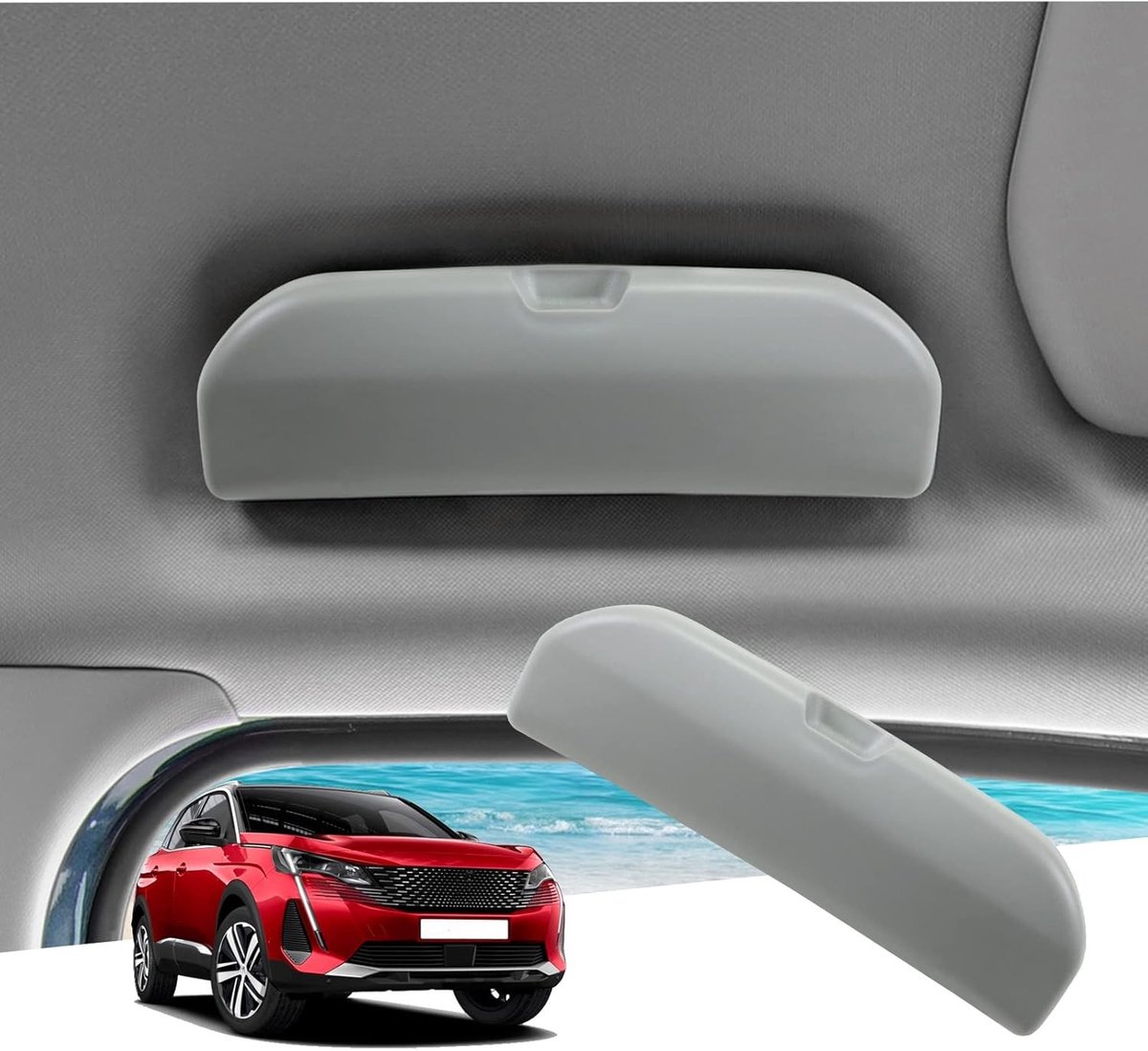 Zonnebrilhouder voor Peugeot 3008 en 5008 (2016-2027) - Organizer voor brillen, Accessoire voor interieur, Opbergtas voor zonnebrillen