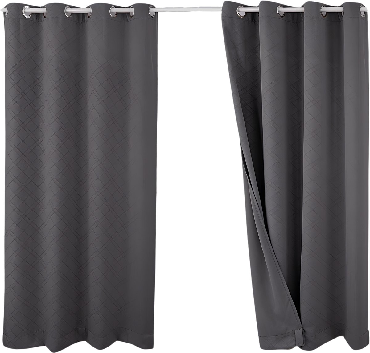 Buitengordijnen - Donkergrijs, 132 x 238 cm 2 stuks - voor tuin, terras en pergola