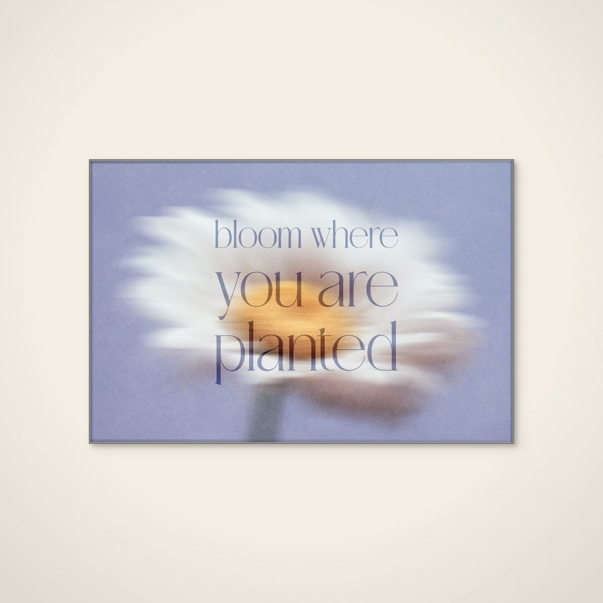 Akoestisch schilderij - 120 x 80 cm - Bloom Where Planted van Treechild - Abstracte wanddecoratie - zilver textielframe