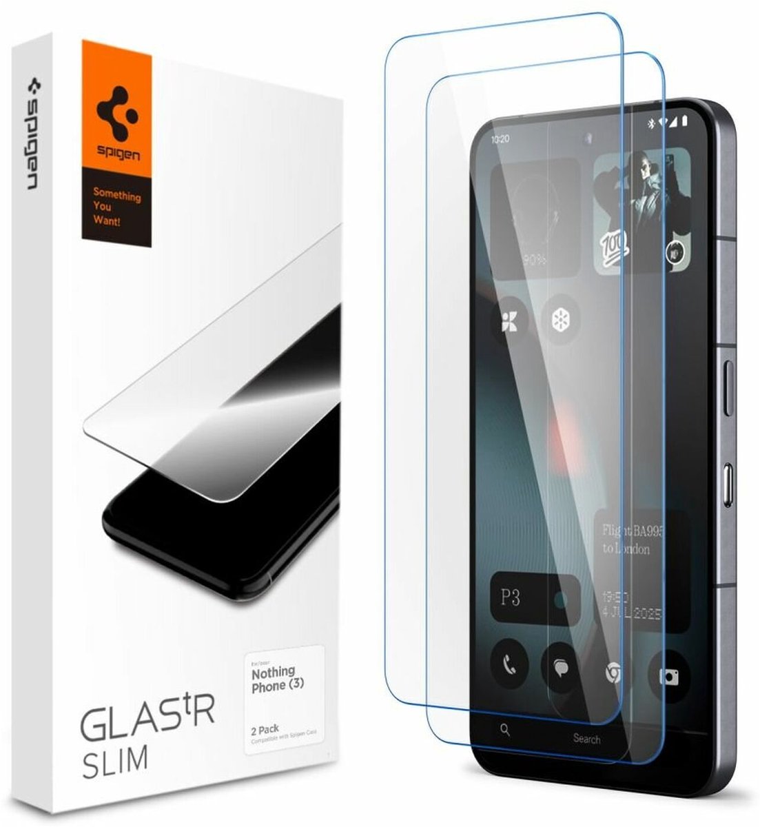 Spigen Screenprotector Geschikt voor Nothing Phone (3) - Slim HD - 9H Tempered Glass Case Friendly - 1-Pack