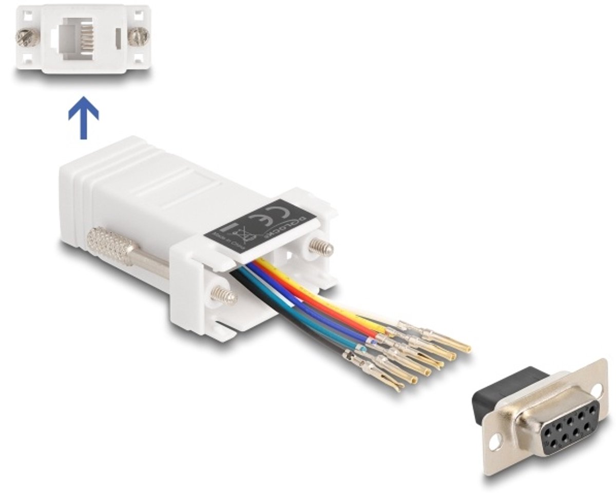 Delock D-Sub 9 pin female to RJ12 female Assembly Kit white