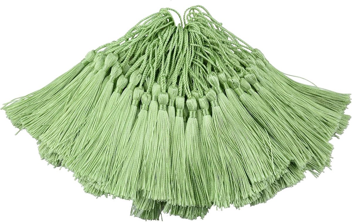 100 stuks 5 inch zijden floss boekenlegger kwastjes met 2 inch koordsluiting en kleine Chinese knoop voor sieraden maken, souvenirs, knutselprojecten en DIY accessoires