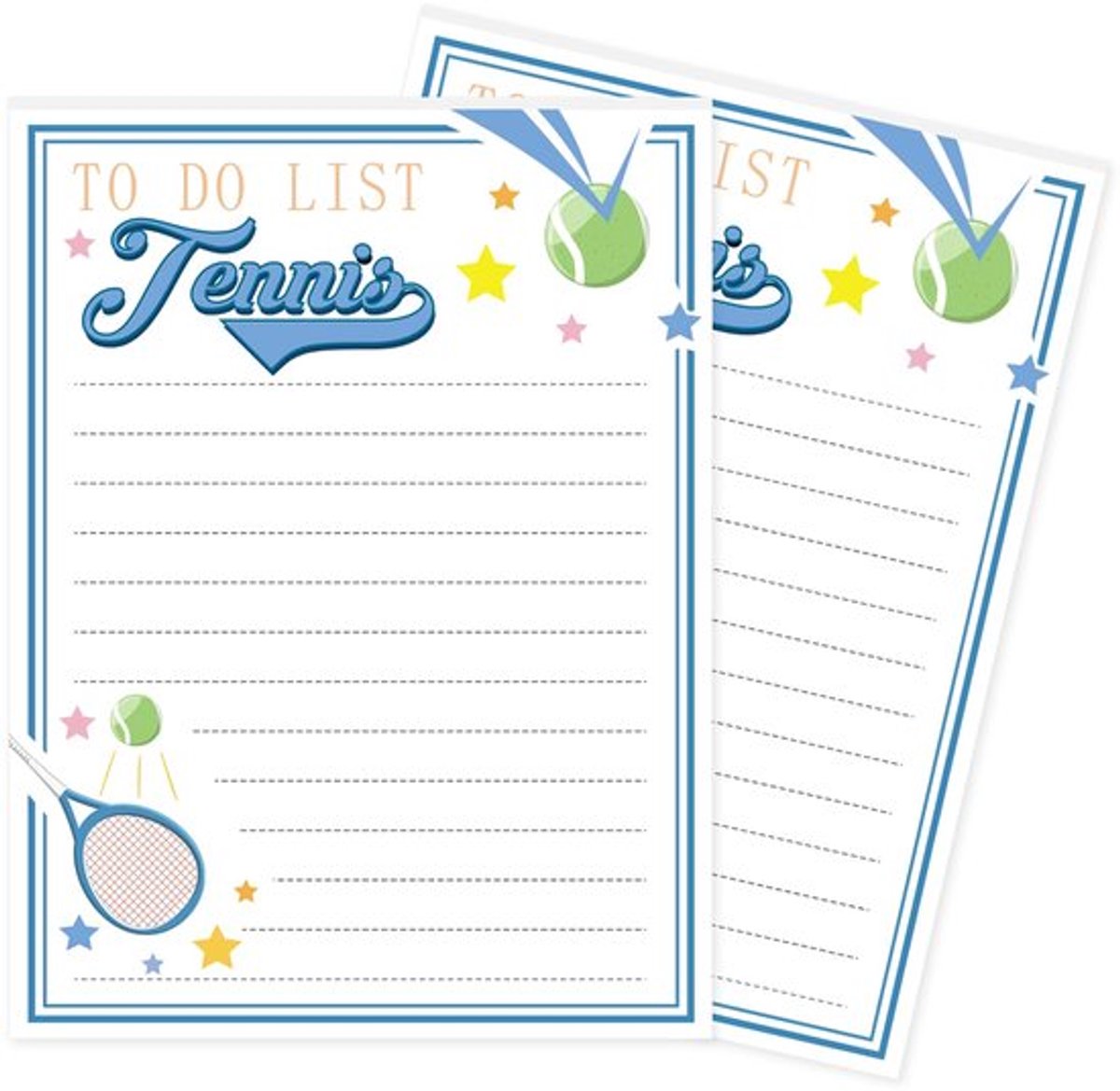 2 Stuks Tennis Notitieblokken - 14x10,5cm - 50 Pagina's Elke
