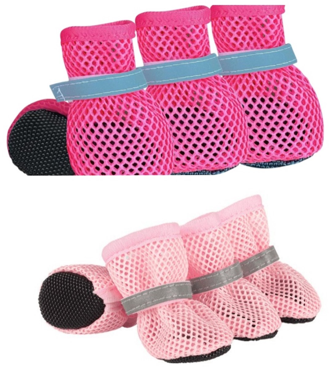 Achtdelige Set Beschermende Hondenschoenen, Zomerhondenschoenen, Ademend En Comfortabel, Geschikt Voor Binnen- En Buitengebruik In De Zomer, Fuchsia +