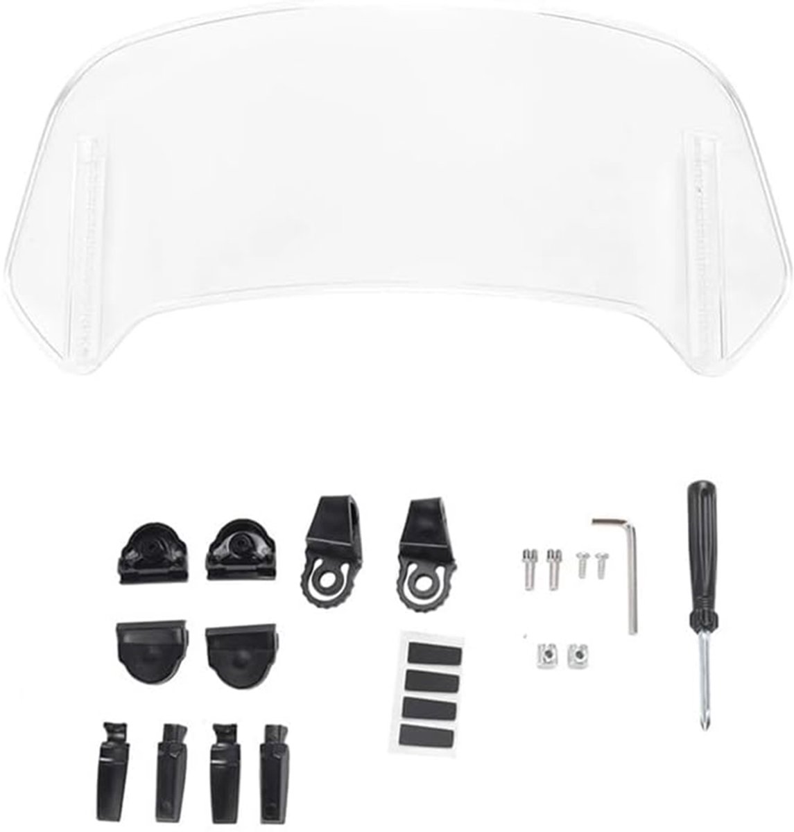 Universeel motorfietswindscherm - Verstelbare deflector - Clip-on windschermspoiler - Geschikt voor Kawasaki, Honda, BMW, Yamaha en Suzuki - Verbeterd klein windscherm - Verstelbaar klein windscherm - Transparant