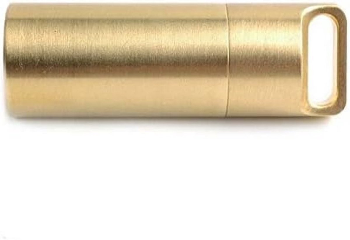 Waterdichte Pillendoos - Compacte Pocket Pill Container voor Sleutelhanger, Reis Pillenhouder in Goud, Ideaal voor Medicijnen en Supplementen