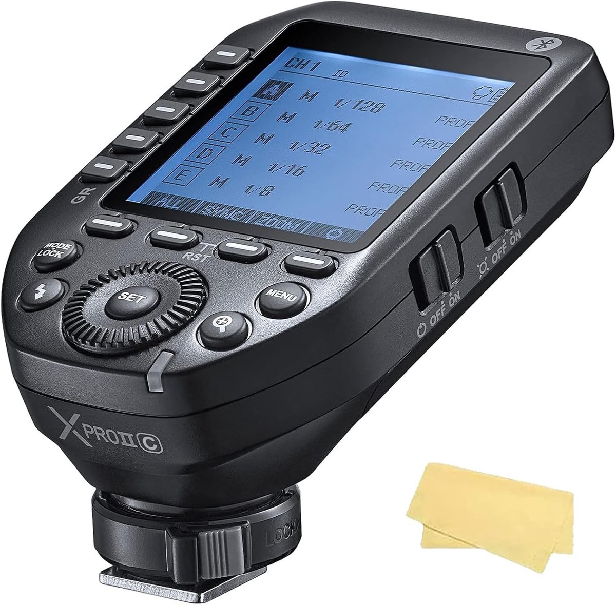 Draadloze flitsontspanner met LCD-display voor Canon camera's zoals 1Dx, 5D en 70D, ideaal voor professionele fotografie