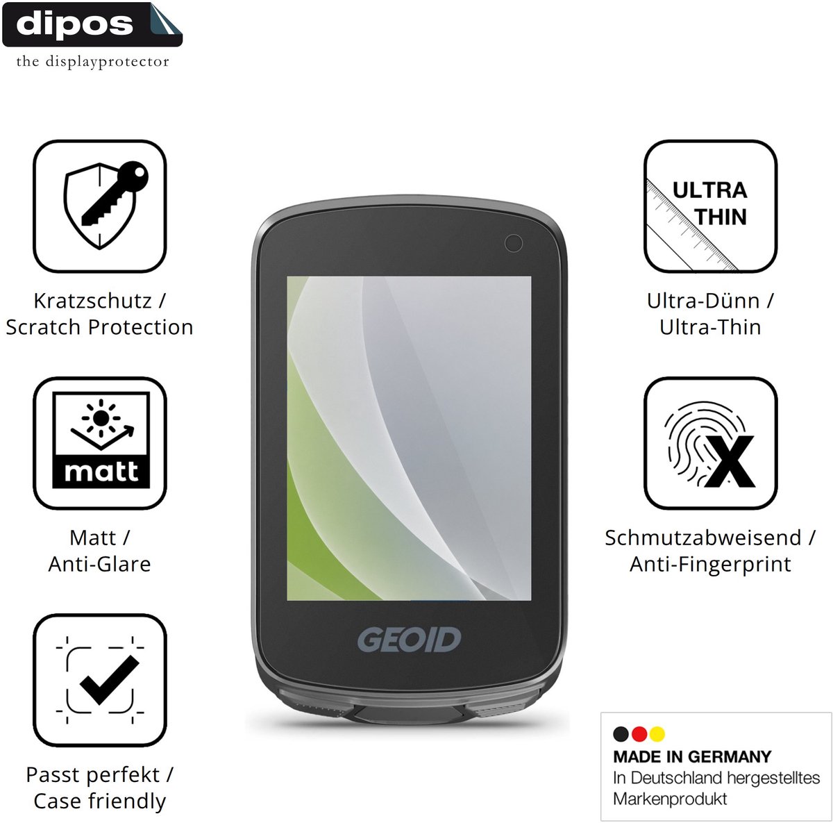 dipos – 2x Matte Beschermfolie geschikt voor GEOID CC700 | Krasbestendige & antireflecterende Screenprotector Ultra-Thin