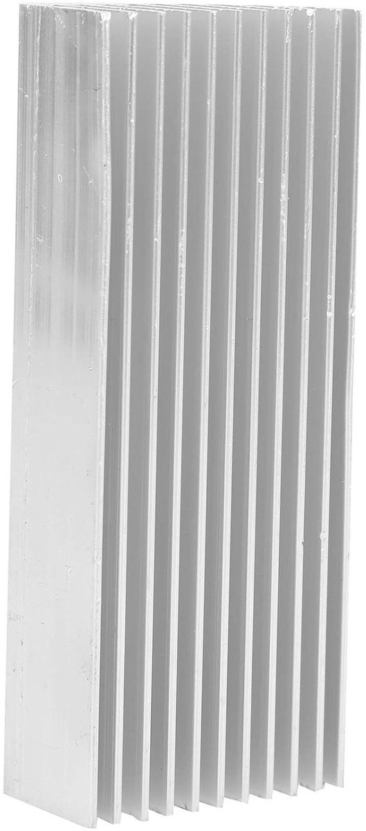 Aluminium Koellichaam - CPU Koeler - Warmteafvoer Elektronisch - Fijne Sleuven - 40x20x100mm - Wit