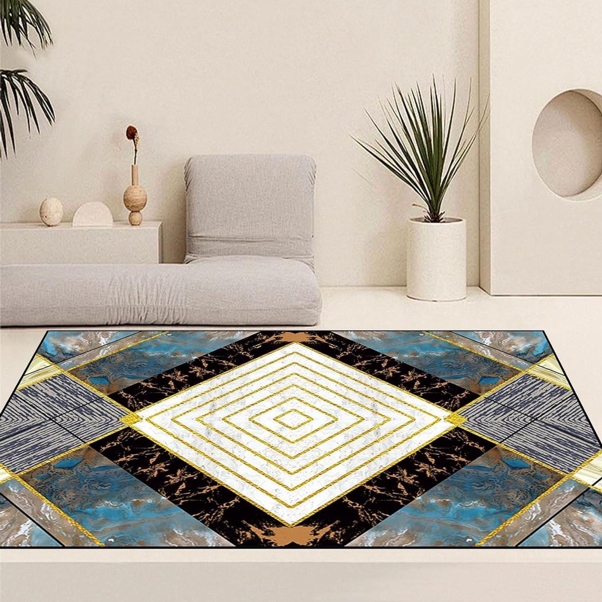 Vloerkleed Runner - Gangkleed Deurmat - Vuil Vangen - Antislip Rubber Rug - 60 x 60 cm - A