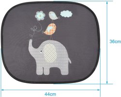 Autozonnescherm Kind - Zonnescherm Auto Zelfklevend - UV-Bescherming - Auto Zonneklep Zijruit Zonder Zuignappen - Dierenmotief - 44 x 36 cm - 2 Stuks