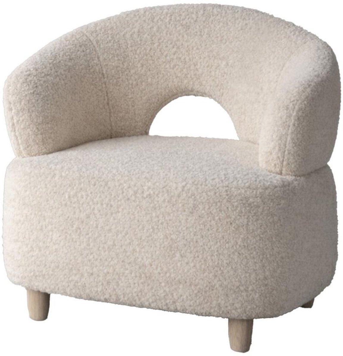 Moglas fauteuil bouclé wit.