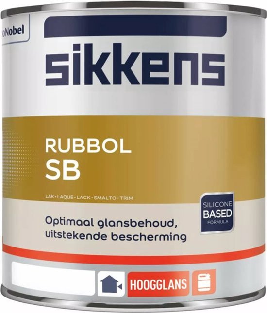 Blik Sikkens Rubbol SB lak in Hoogglans. Silicone based formula.
