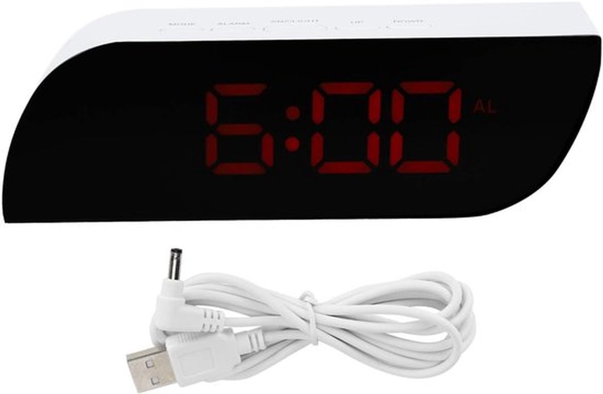 Wekker LED digitale klok 12/24 uur conversie instelbare helderheid voor wekker (rood)
