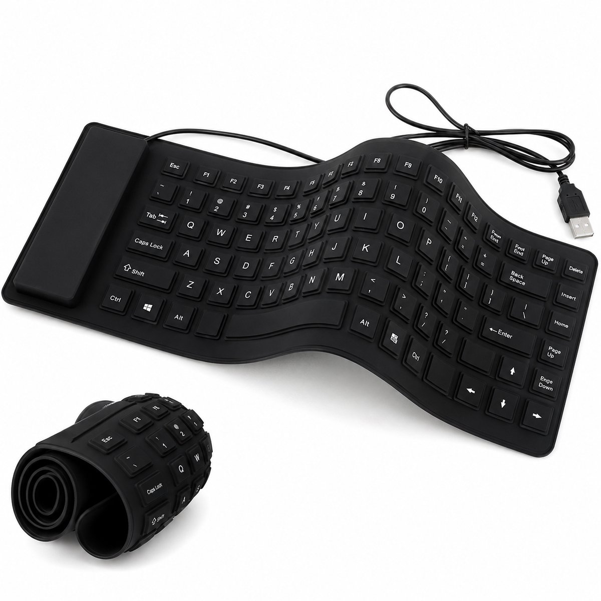 Oprolbaar Toetsenbord - Opvouwbaar - Flexibel - USB