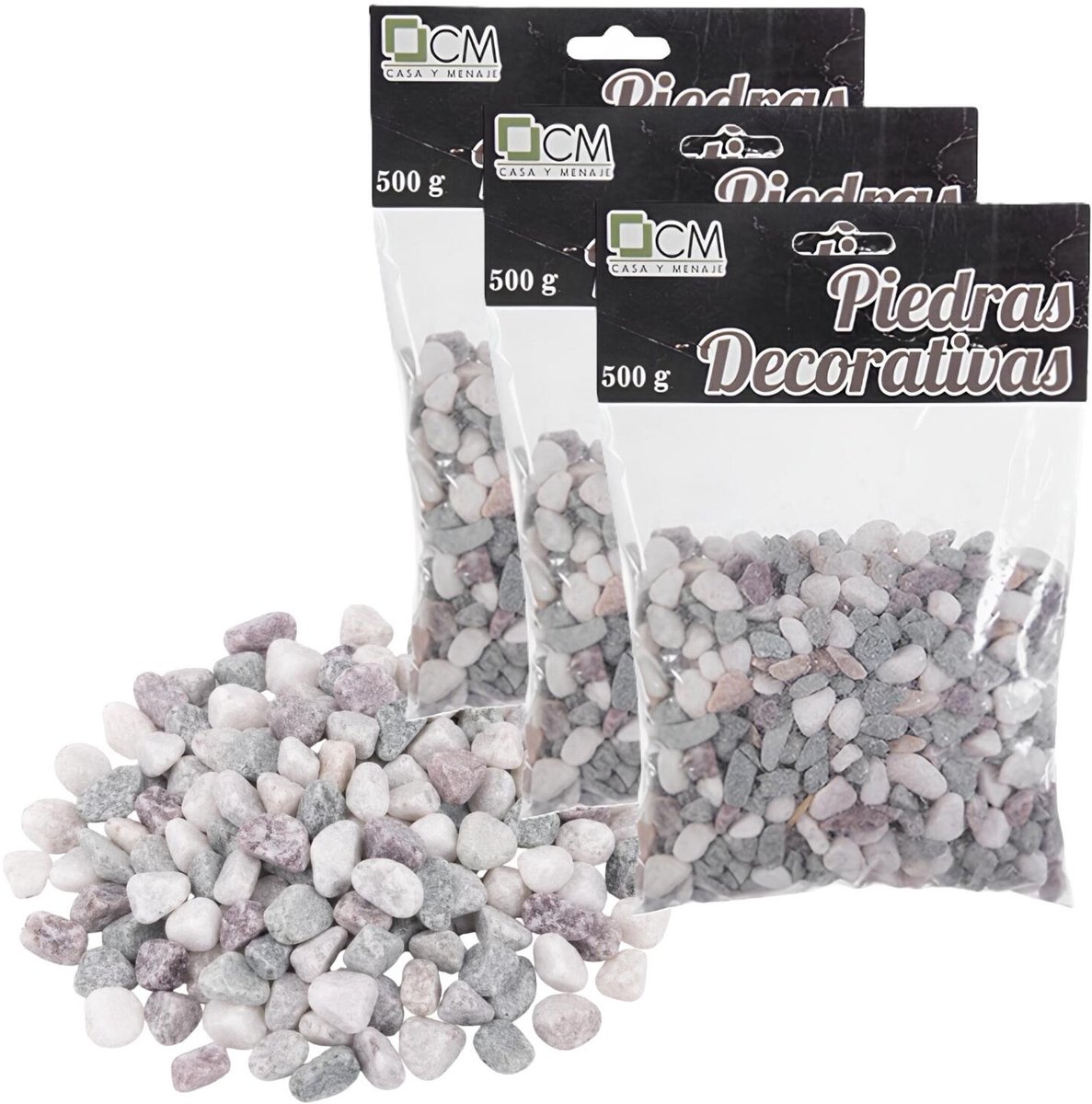 CM Decoratie steentjes - 1500 gram - voor een vaas / aquarium - mini steentjes - rivier kleuren mix - 4-6 mm