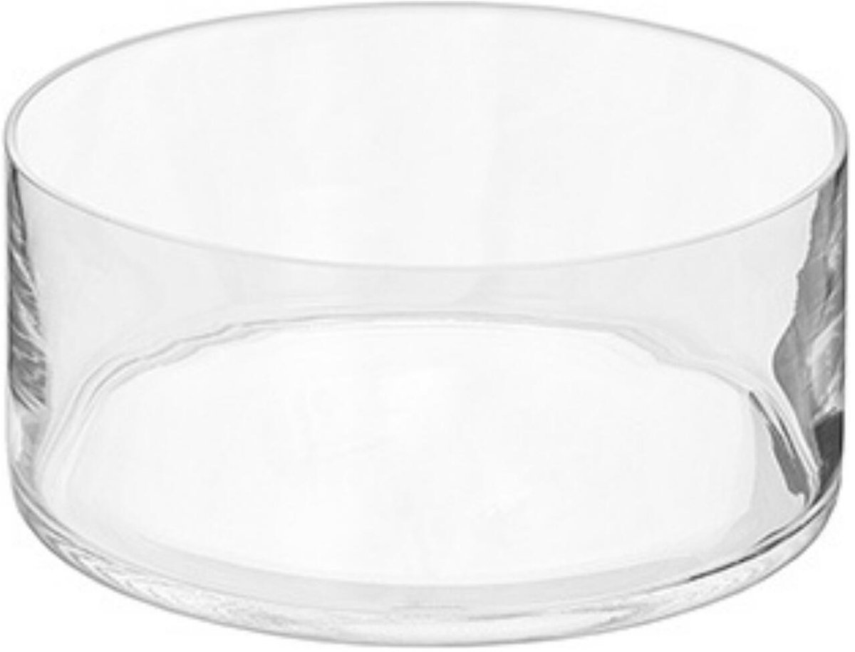 Alessandro Lage schaal vaas - transparant - glas - 8 x 25 cm - plat en rond - vazen - woonaccessoires
