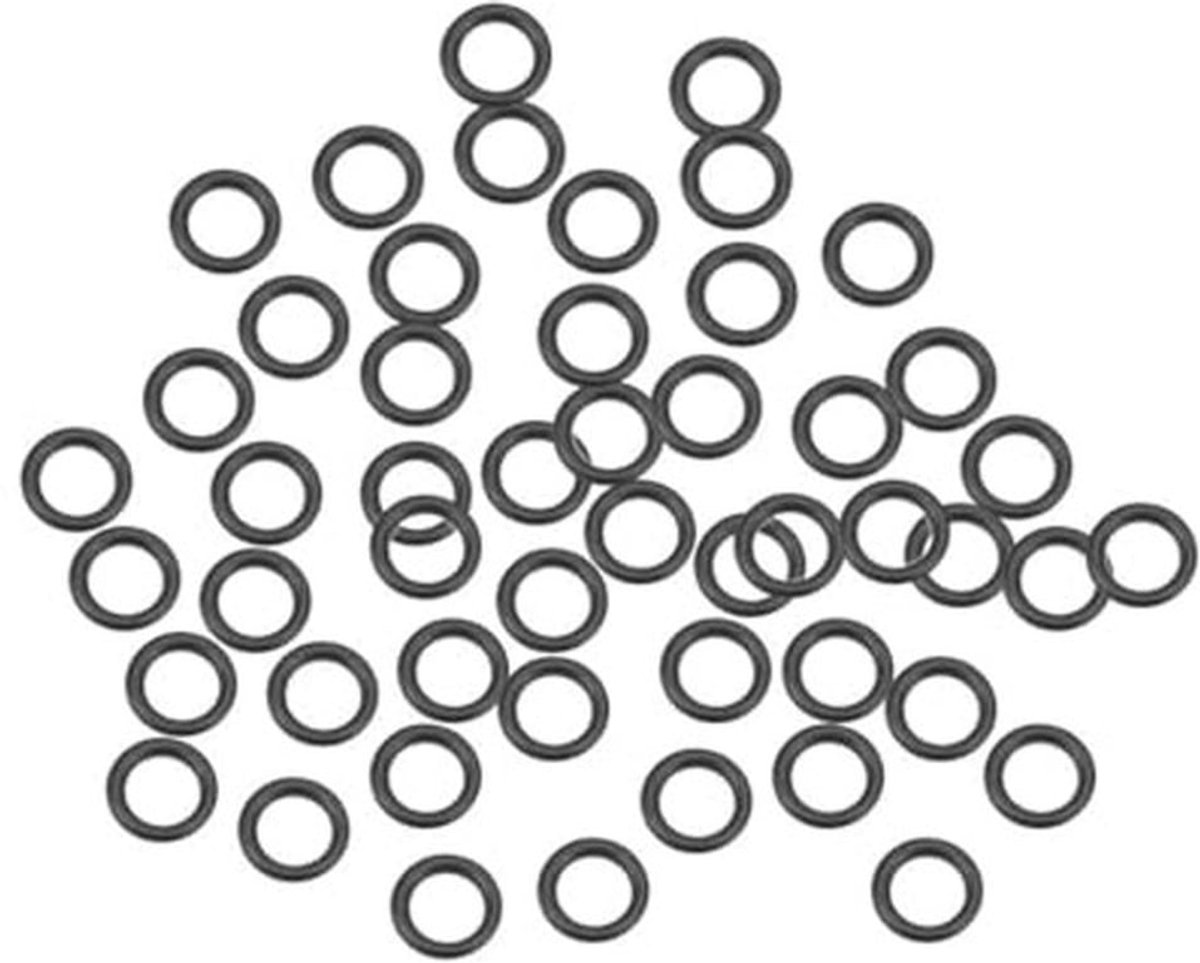 Verpakking van 50 nitrilrubberen O-ringen, buitendiameter 6 mm, binnendiameter 4 mm, breedte 1 mm, rubberen ringen, afstandhouders, O-ringen, afdichtingsset, metrische afdichting