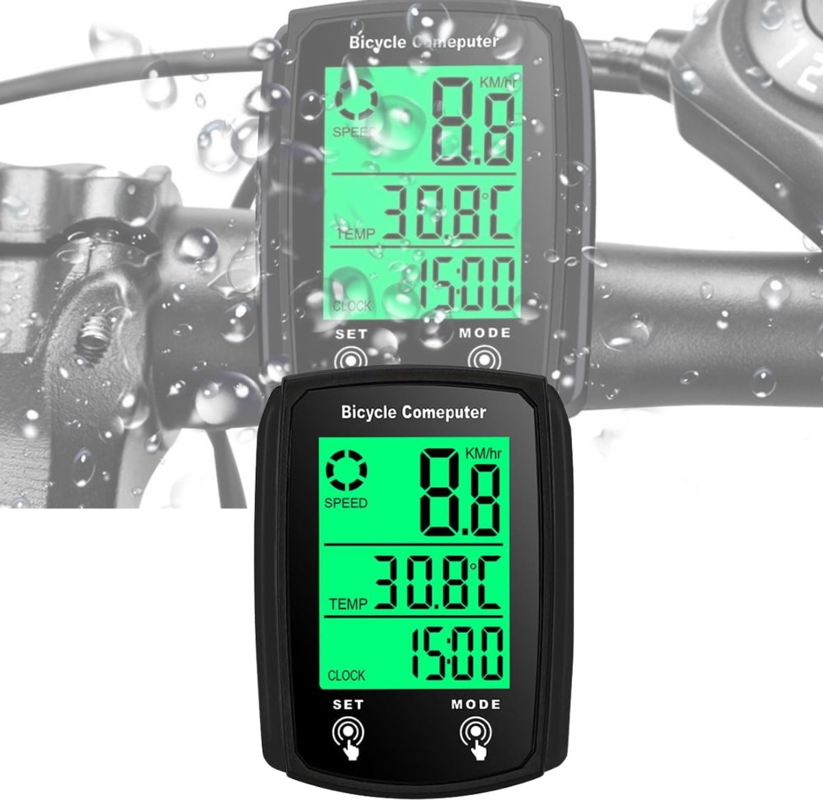 CLVP® Kilometerteller Fiets - Snelheidsmeter - Fietscomputer Draadloos