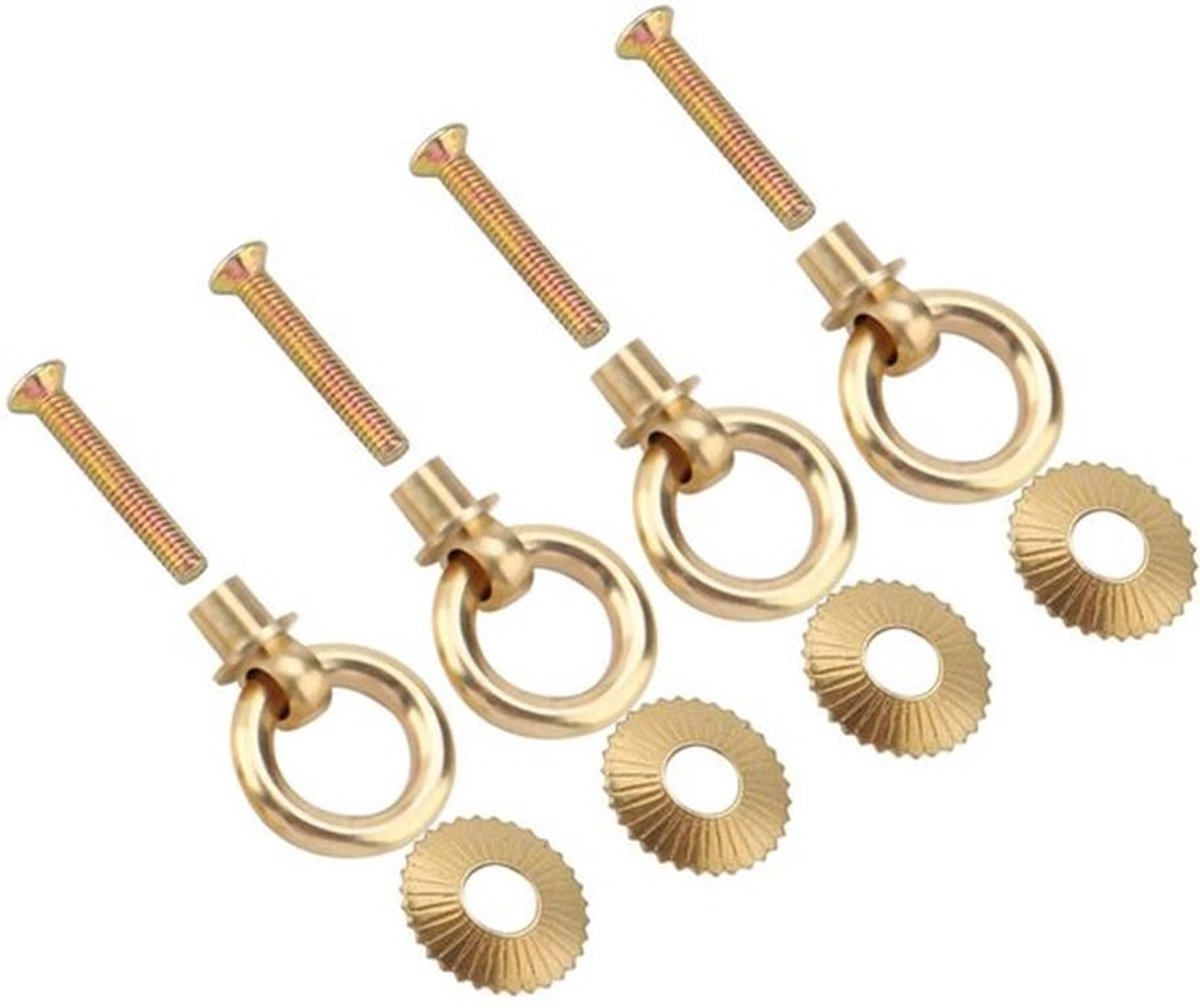 4 stuks/pak mini eenvoudige, kleine sieradendoos etui sieradendoos bevestiging handvat bronzen lade trekkers en knoppen 4 stuks verpakking vintage trekringen cosmetisch (2 cm ring