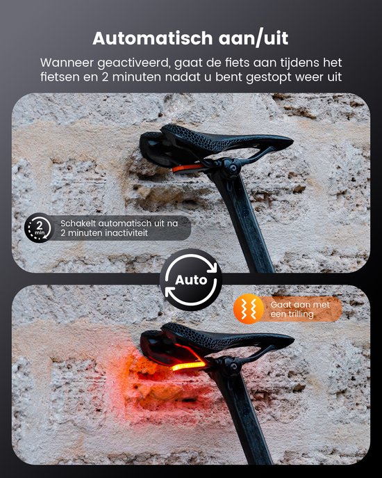 RAVEMEN CL01 Fietsachterlicht- 300° Groothoek Achterlicht voor Nachtritten-Zadelmontage met Automatische Aan/Uit-Remdetectie-5 Standen-IPX6 Waterdicht — afbeelding 2
