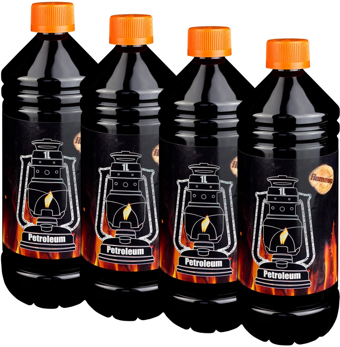 Petroleum voor petroleumkachels, petroleumfornuizen, petroleumlampen, open haarden en verwarmingssystemen. Petroleumreiniger voor lampen en lantaarns. 4 liter Flameup