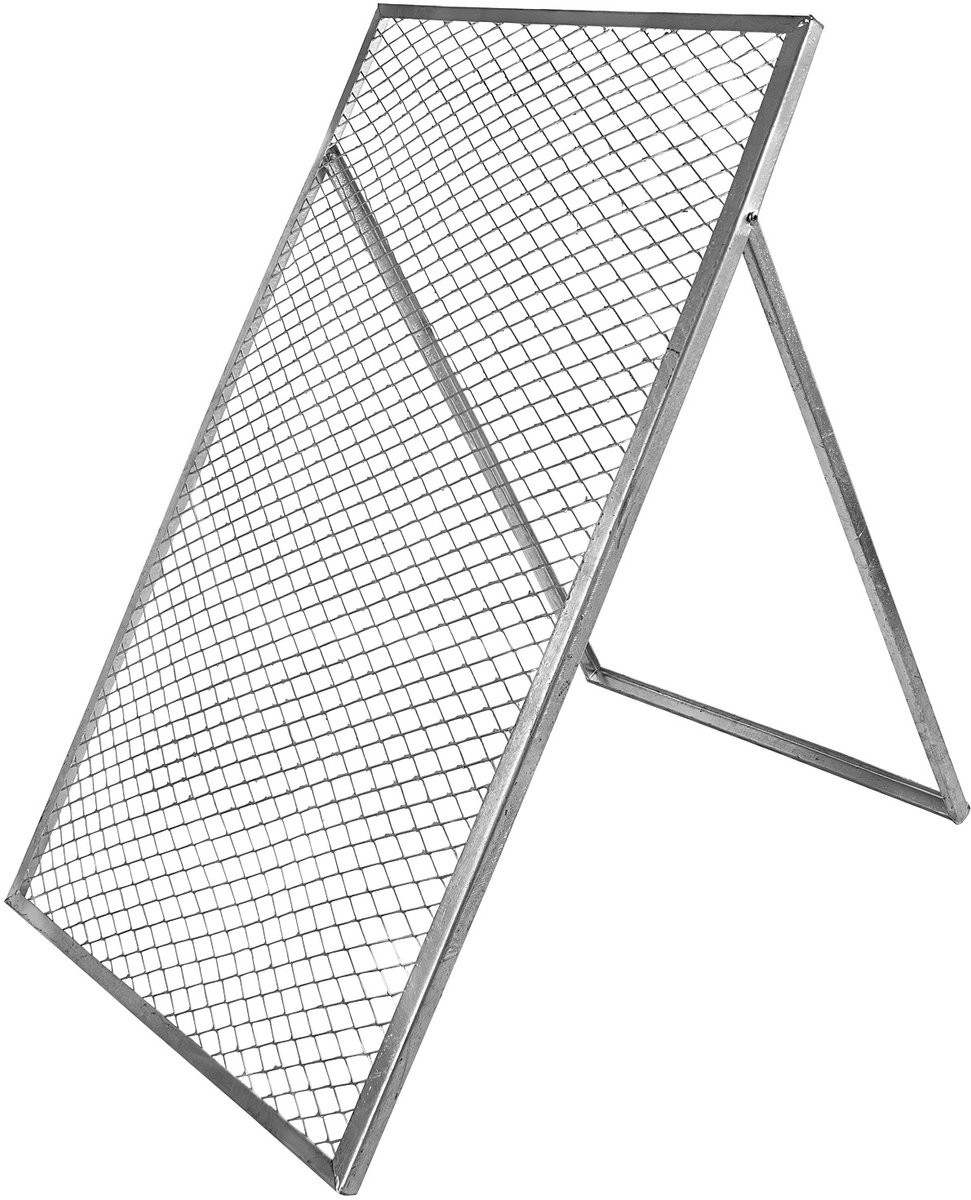 Zeef / Zeefrooster – Zilverkleurige metalen zeef voor grond en compost – Tuinzeef, grondzeef, compostzeef – 60 x 100 cm – V2A roestvrij staal