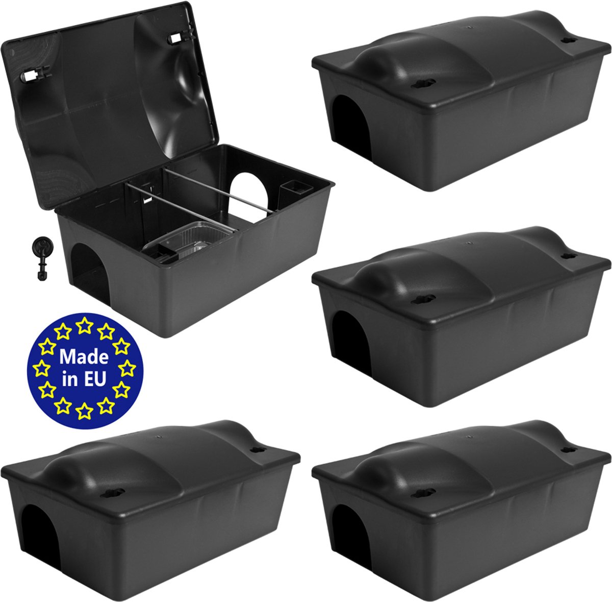 5x Bait Station Rat Set Bait Box Tuin Muizenval Muizen Rat Bait Box Box Rat Bait Station Rat Trap Kinderen Huisdier Veilige Bait Box Gift Petigi