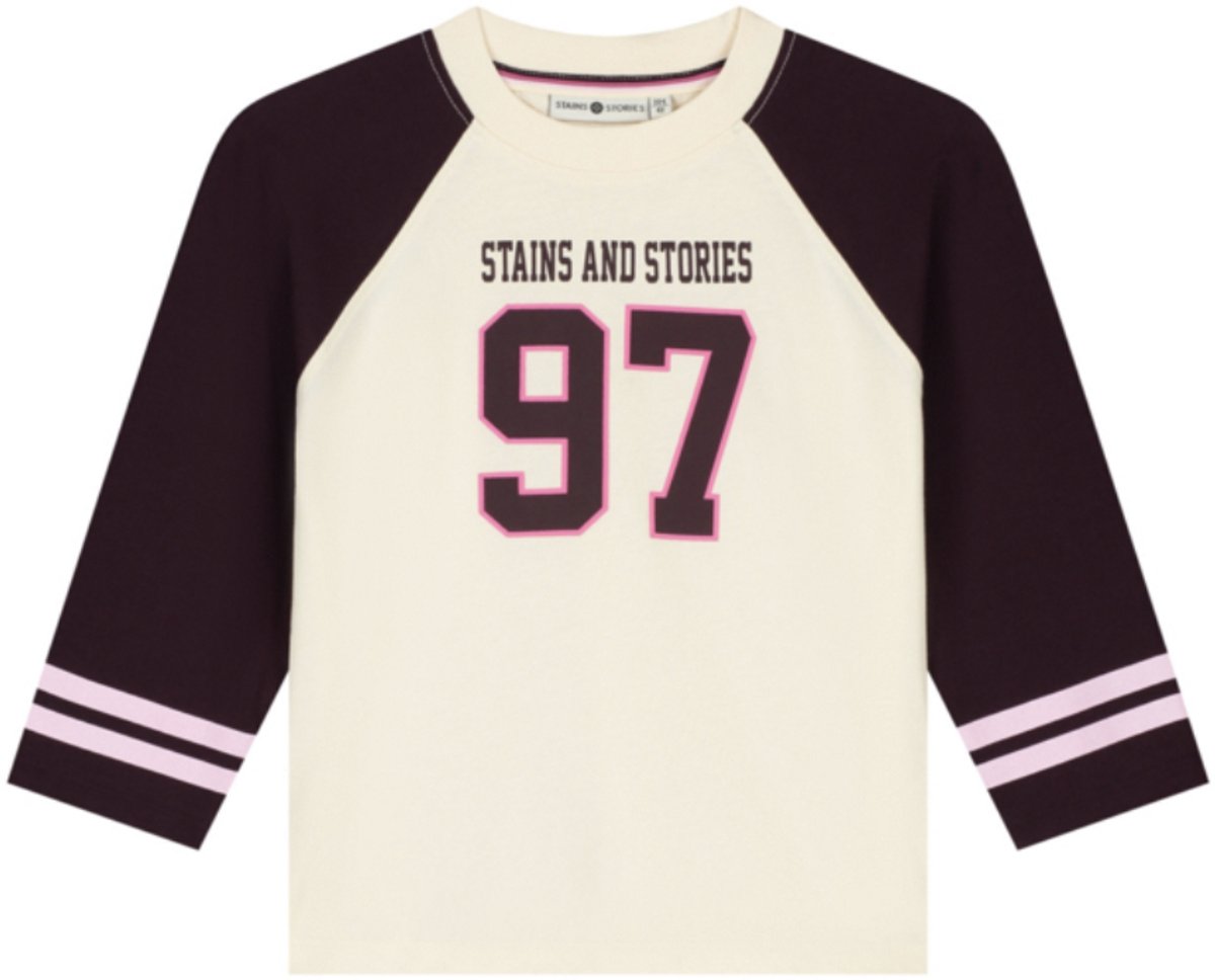 Stains & Stories - T-shirt - Longsleeve - Wine Red - Maat 140