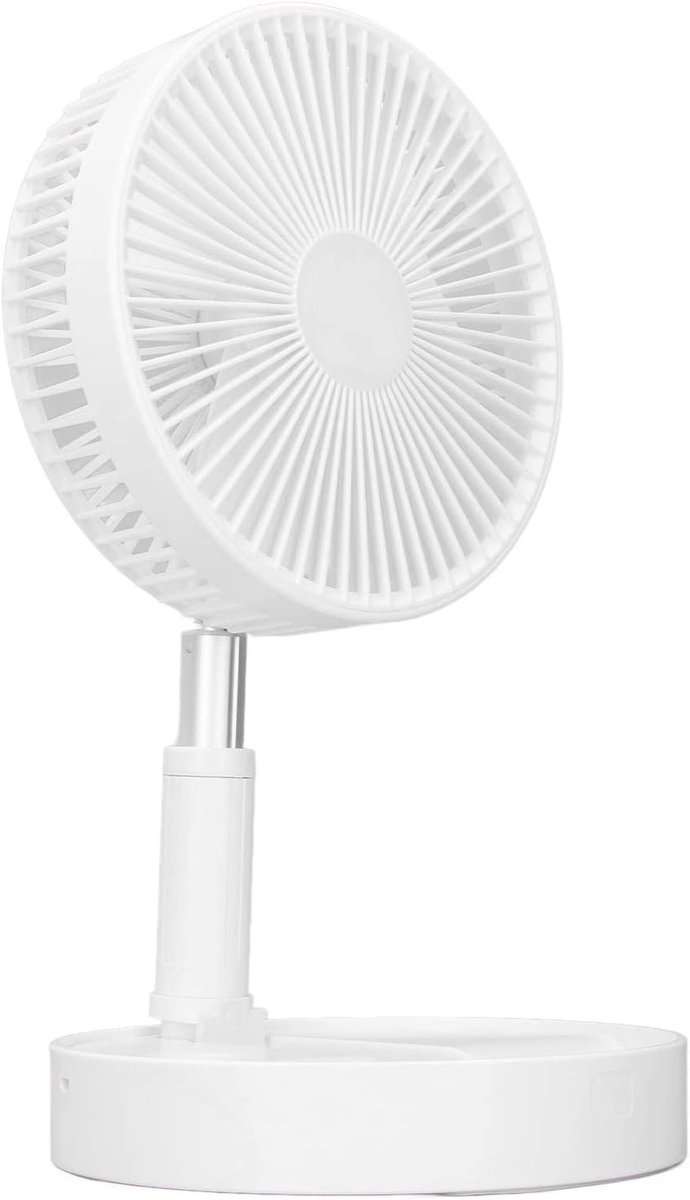 Intrekbare Vloerventilator - Opvouwbare Ventilator - Buiten Koelen - Oplaadbaar USB - 4 Snelheden - Zwart