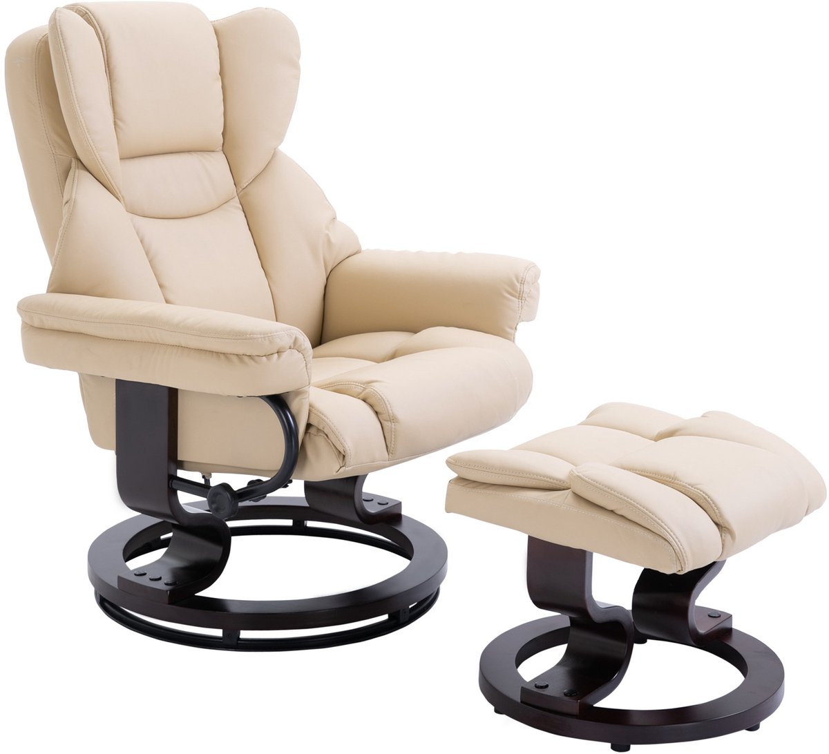 YYchan fauteuil met voetenbank - wit - 80 x 79 x 100 cm