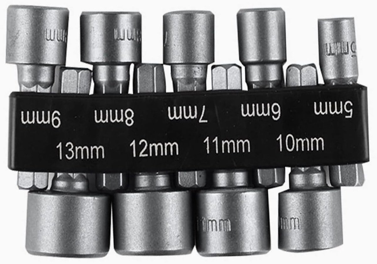 Complete Set van 9 Socket Wrench met 5-13mm Adapter voor Hexagonale Boor en Moeren Bit Tool