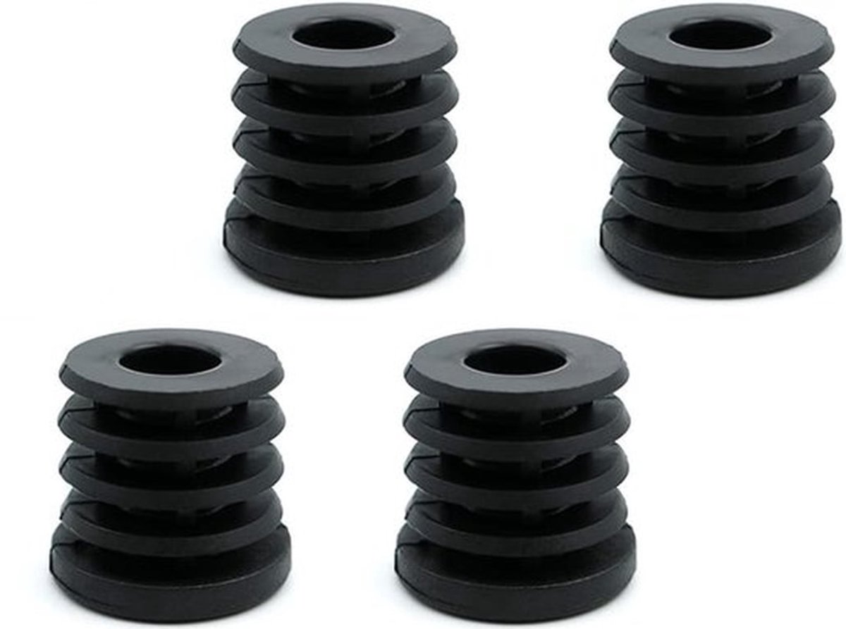 4 x schroefdraadstopper voor ronde buis met geïnjecteerde kunststof schroefdraad Ø35 mm 1,5-2 mm met M8 binnendraad