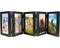 Fotolijst Collage - Meerdere Foto's Frame - Herinneringen Tonen - 180° Opvouwbaar - 10 x 15 cm - Zwart