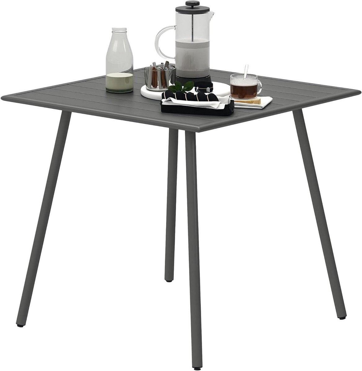 Eettafel voor 4 personen - Tuinmeubeltafel Balkontafel - Buiten dineren - Lattenbodem voorkomt water